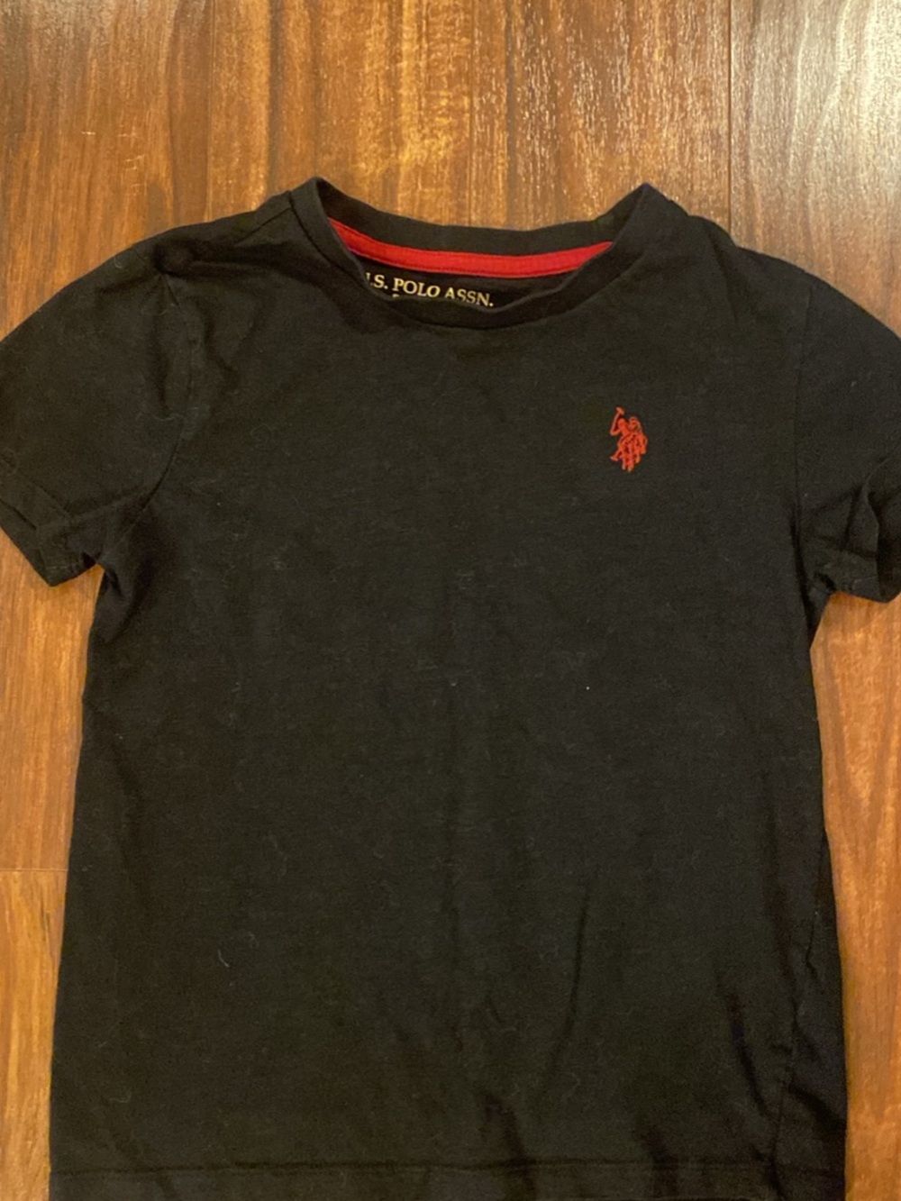 U.S. Polo Assn. Kids Black Short Sleeve Tee with Red Pony Logo